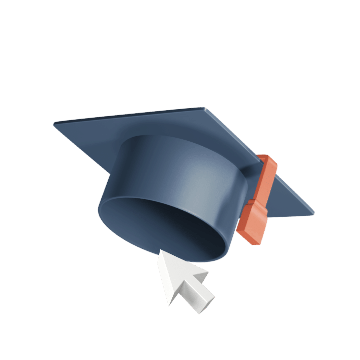 Graduation hat with mouse pointer