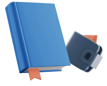 Book and wallet illustration