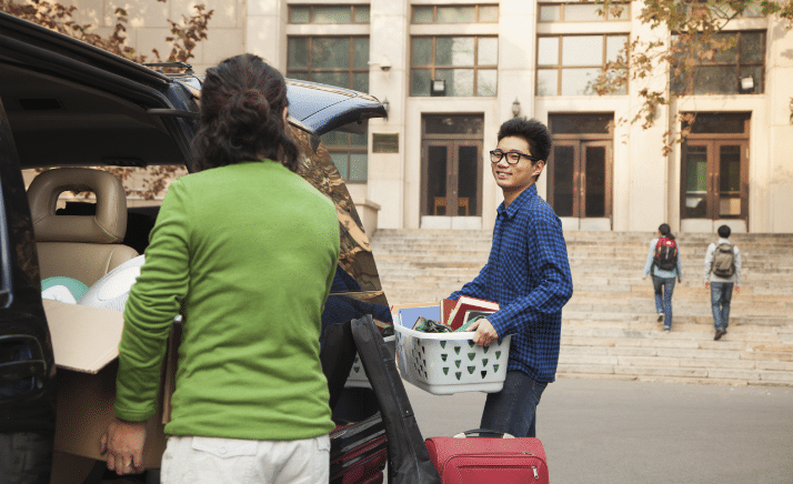 Student moving items