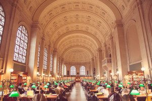 Boston public library reading room