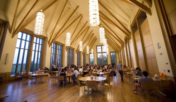 College students in study room