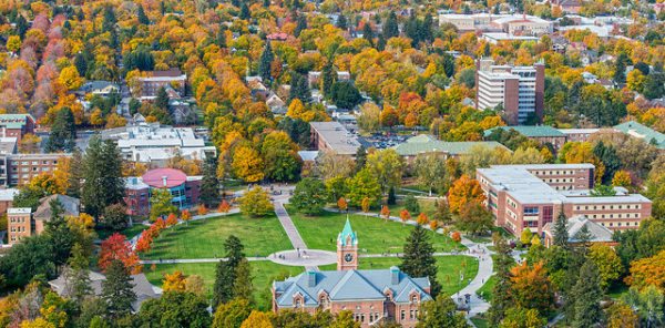 Outdoor view of college campus