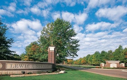 Outdoor view of Lewis University campus