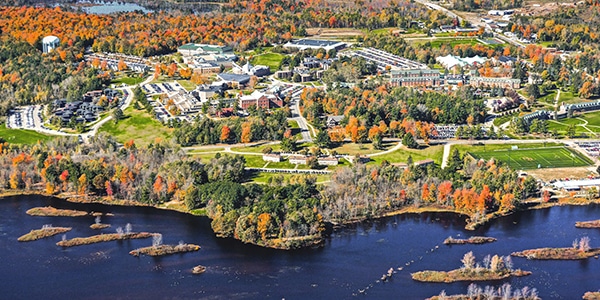 Outdoor view of college campus