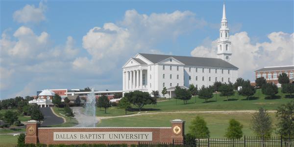 Outdoor view of Dallas Baptist University campus