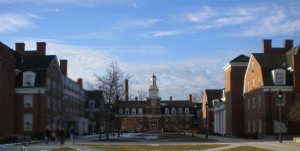 Outdoor view of college campus