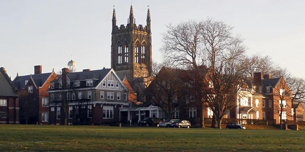 Outdoor view of college campus