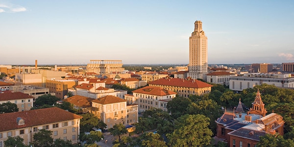 Outdoor view of The University of Texas at Austin campus