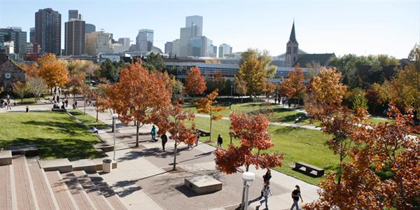 Outdoor view of college campus