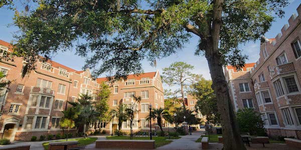 Outdoor view of college campus