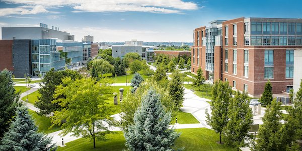 Outdoor view of college campus