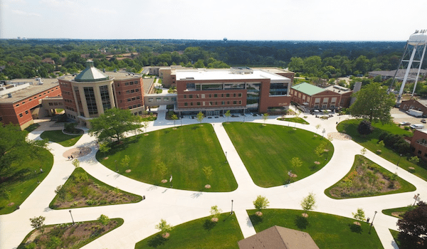 Outdoor view of college campus