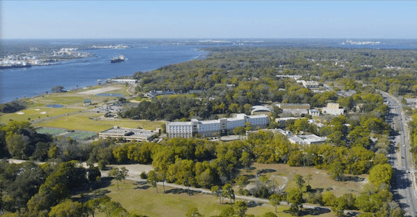 Outdoor view of college campus