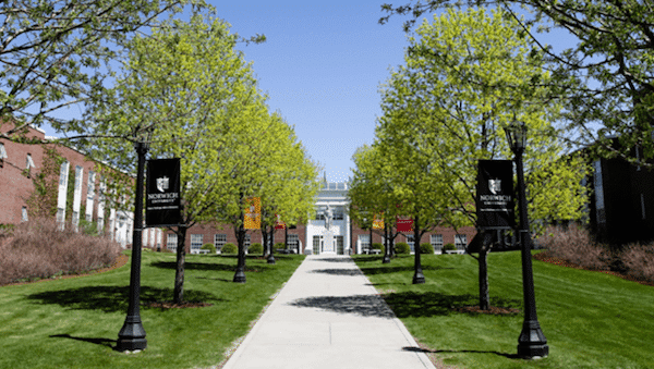 Outdoor view of college campus