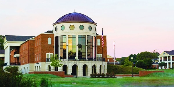 Outdoor view of college campus