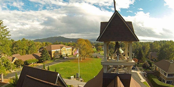 Outdoor view of college campus