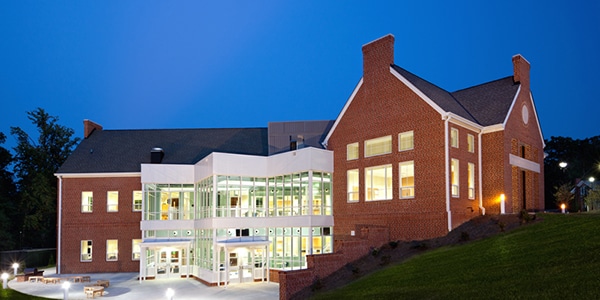 Outdoor view of college building