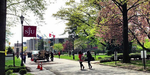 Outdoor view of college campus