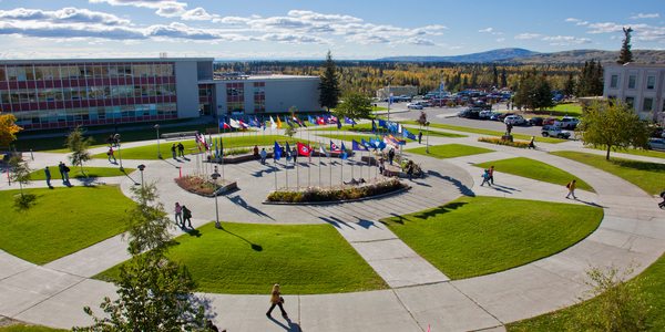 Outdoor view of college campus