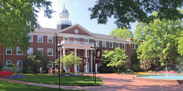 Outdoor view of college campus