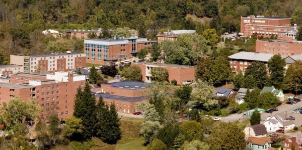 Outdoor view of college campus