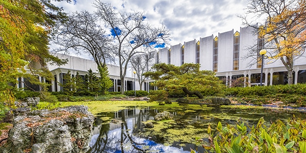 Outdoor view of college campus