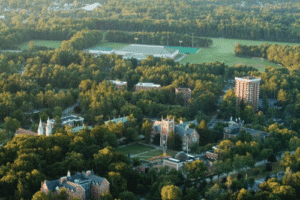 Outdoor view of college campus