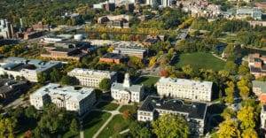 Outdoor view of college campus