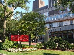 Outdoor view of Boston University campus