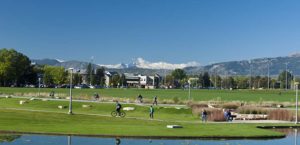 Outdoor view of college campus