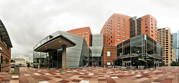 Panoramic view of college campus