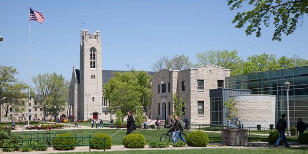 Outdoor view of college campus