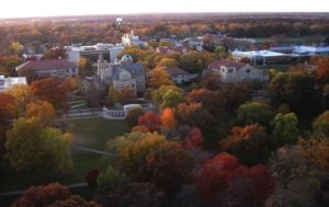 Outdoor view of college campus