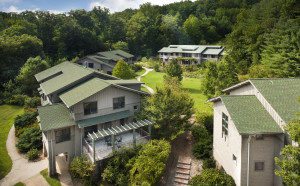 Outdoor view of college dorms