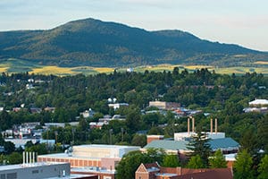 Outdoor view of college campus