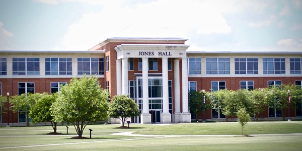 Outdoor view of Jones Hall building