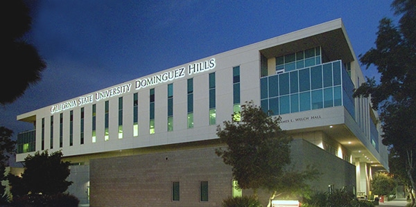 Outdoor view of California State University Dominguez Hills campus