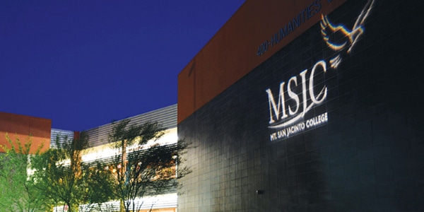 Outdoor view of Mt. San Jacinto College campus