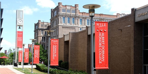 Albert Dorman Honors College banners on campus