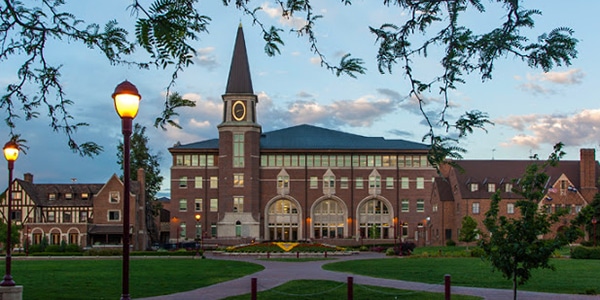 Outdoor view of college campus