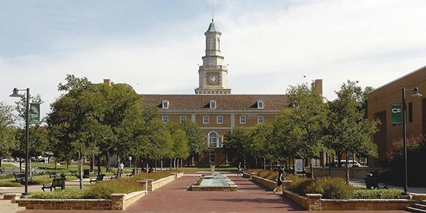 Outdoor view of University of North Texas campus