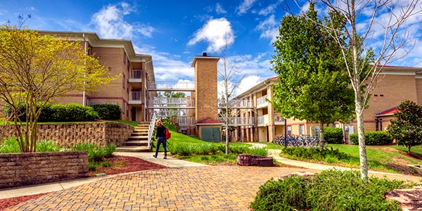 Outdoor view of college campus