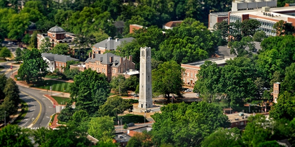 Outdoor view of North Carolina State University campus