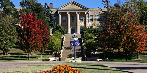 Outdoor view of college campus