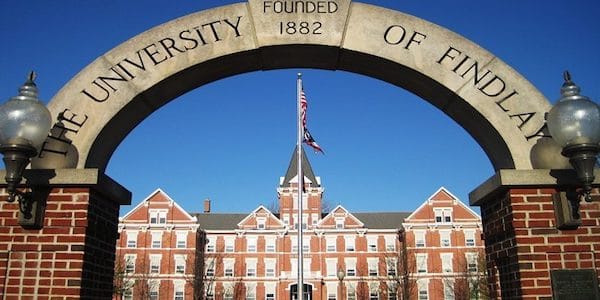 The University of Findlay arch and campus