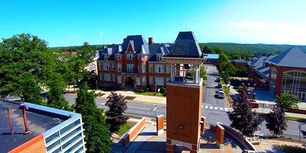 Outdoor view of college campus