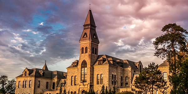 Outdoor view of college campus