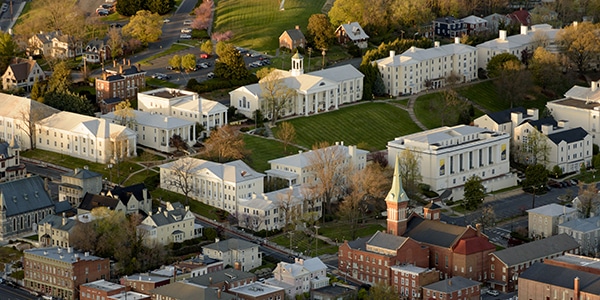 Outdoor view of college campus