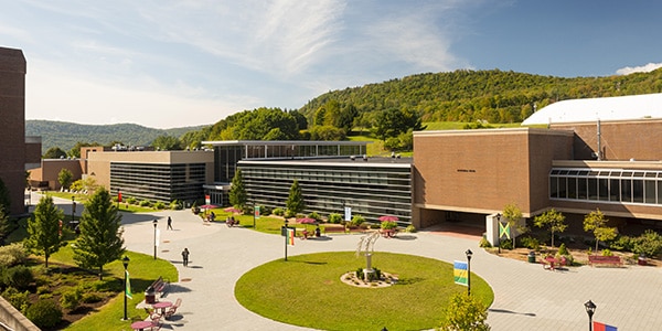 Outdoor view of college campus