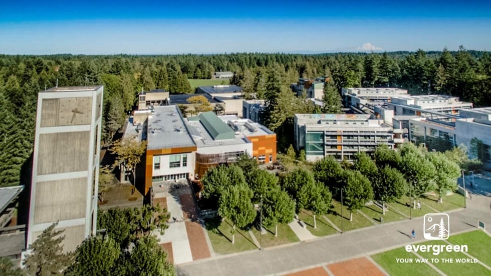 Outdoor view of college campus